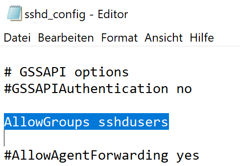 sshd_config AllowGroups