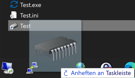 Verknüpfung zur Taskbar hinzufügen